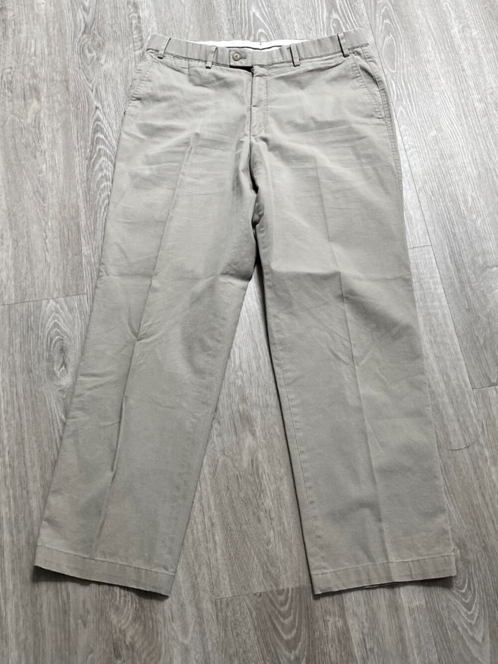 Men Bullock & Jones Mid Rise Cotton Linen Stretch Straight Work Pants 34" X 29"